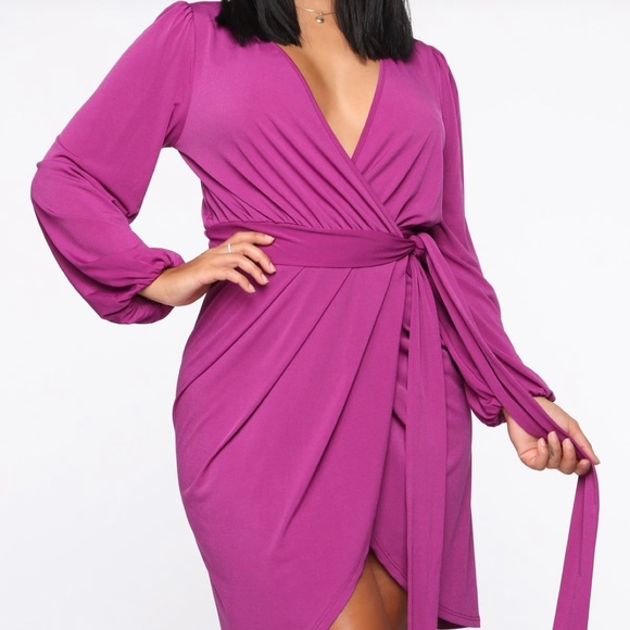 Fashion Nova Dresses & Skirts - Fashion Nova - Wrapped In Success Mini
Dress - Magenta | size IX